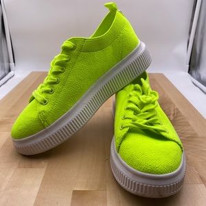 BP Sonny Sneakers Neon Yellow Green Size 8